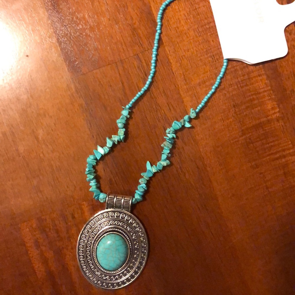Turquoise and silver necklace - Picture 4 of 4